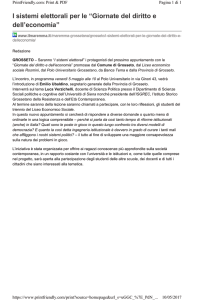 I sistemi elettorali per le “Giornate del diritto e dell`economia”