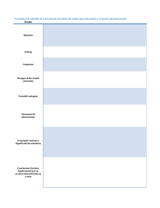 Esempio di tabella di estrazione dei dati di studi