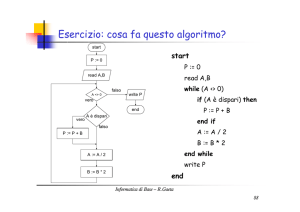 Esercizio: cosa fa questo algoritmo?