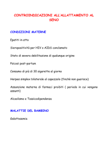 controindicazioni all`allattamento al seno