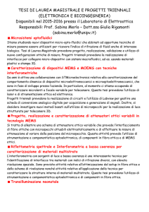 TESI DI LAUREA MAGISTRALE E PROGETTI TRIENNALI