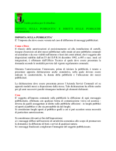 Guida pratica per il cittadino IMPOSTA SULLA PUBBLICITA` E