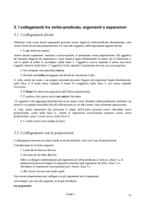 5. I collegamenti tra verbo-predicato, argomenti ed espansioni