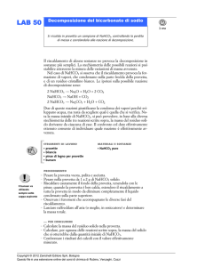 Decomposizione del bicarbonato di sodio