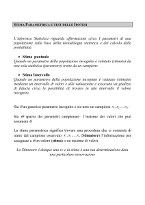 STIMA DEI PARAMETRI E VERIFICA DELLE IPOTESI