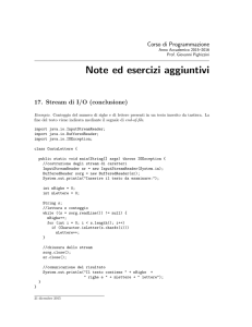 Note ed esercizi aggiuntivi - Giovanni Pighizzini