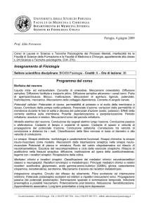 Programma del corso di Fisiologia - Sito personale di Aldo Ferraresi