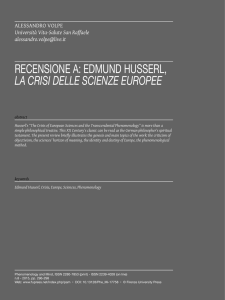 recensione a: edmund husserl, la crisi delle scienze