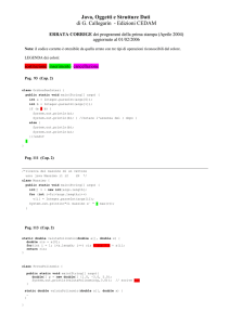 Java, Oggetti e Strutture Dati di G. Callegarin