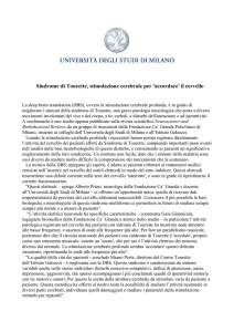 Sindrome di Tourette, stimolazione cerebrale per `accordare