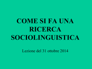 come si fa una ricerca sociolinguistica