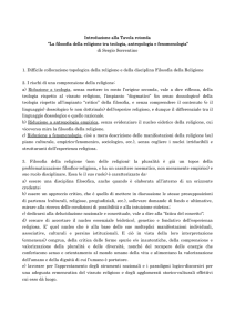 Introduzione alla Tavola rotonda “La filosofia della religione tra