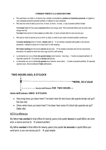 Present perfect con since o for (forma di durata)