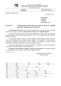Il laboratorio teatrale del Liceo mette in scena “L`Augellin Belverde