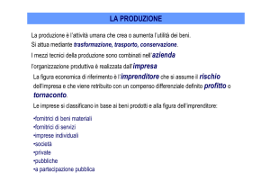 LA PRODUZIONE tornaconto.