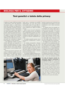 Test genetici e tutela della privacy