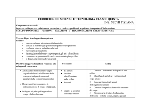 Curriculum Scienze e Tecnologia Classe Quinta