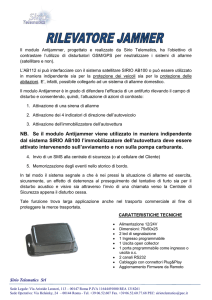 NB. Se il modulo Antijammer viene utilizzato in maniera