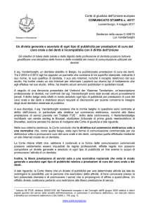 Un divieto generale e assoluto di ogni tipo di pubblicità per