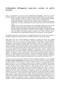 L`apparato oculo visivo e lavoro