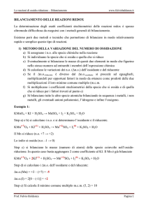 le reazioni di ossido-riduzione - bilanciamento