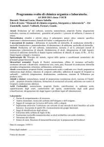 Programma svolto di chimica organica e