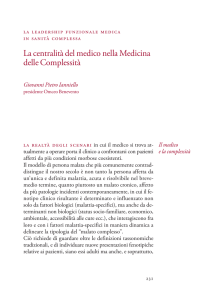 La centralità del medico nella Medicina delle Complessità