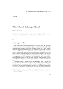 Wilfrid Sellars e le due immagini del mondo