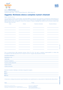 Oggetto: Richiesta elenco completo numeri chiamati