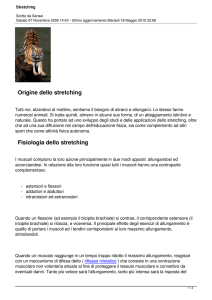 Origine dello stretching Fisiologia dello stretching