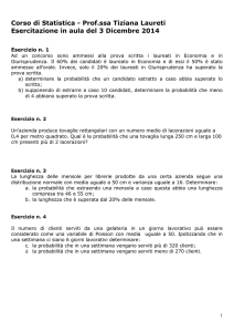 Esercitazione 3 dicembre 2014