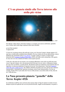C`è un pianeta simile alla Terra intorno alla stella più vicina