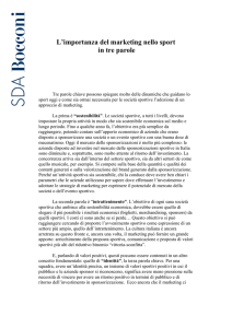 L`importanza del marketing nello sport in tre parole