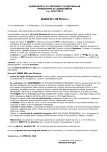 LABORATORIO DI INFORMATICA GESTIONALE PROGRAMMA di