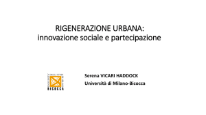 RIGENERAZIONE URBANA: economia, politica e società