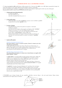 INTRODUZIONE ALLA GEOMETRIA SOLIDA