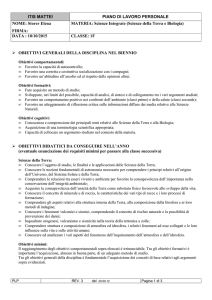 Piano di lavoro 1F - Scienze della Terra