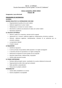 UNITA` DI APPRENDIMENTO DISCIPLINARE N° 1 ALGEBRA