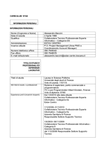 Format per curriculum Alessandro Baccini