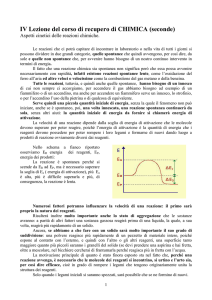 IV Lezione del corso di recupero di CHIMICA (seconde)
