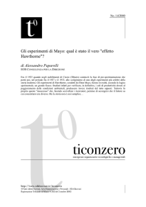 Gli esperimenti di Mayo: qual è stato il vero "effetto Hawthorne"?