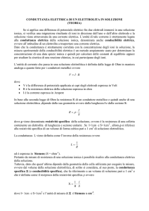 misure di conduttanza elettrica di un elettrolita in soluzione
