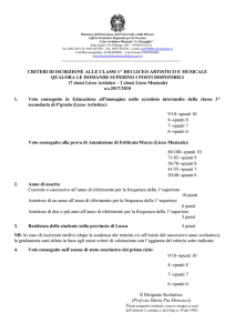 Criteri di iscrizione alle classi 1^