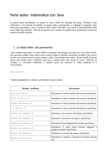 Parte sesta: matematica con Java - Digilander