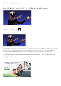 La realtà virtuale è ormai realtà! Che effetti avrà sulla salute e