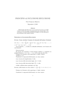 PRINCIPIO di INCLUSIONE-ESCLUSIONE