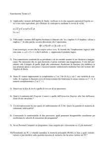 Esercitazione Teoria n.5 1) Applicando i teoremi dell`algebra di