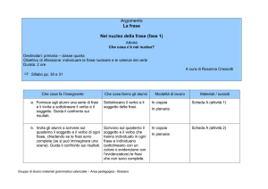 5 - La frase - Nel nucleo della frase _fase 1_