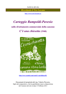 Carteggio Rampoldi-Pavesio - Ricordando il Trio Lescano