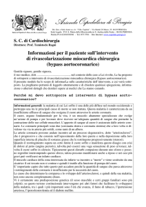 Informazioni per il paziente sull`intervento di rivascolarizzazione
